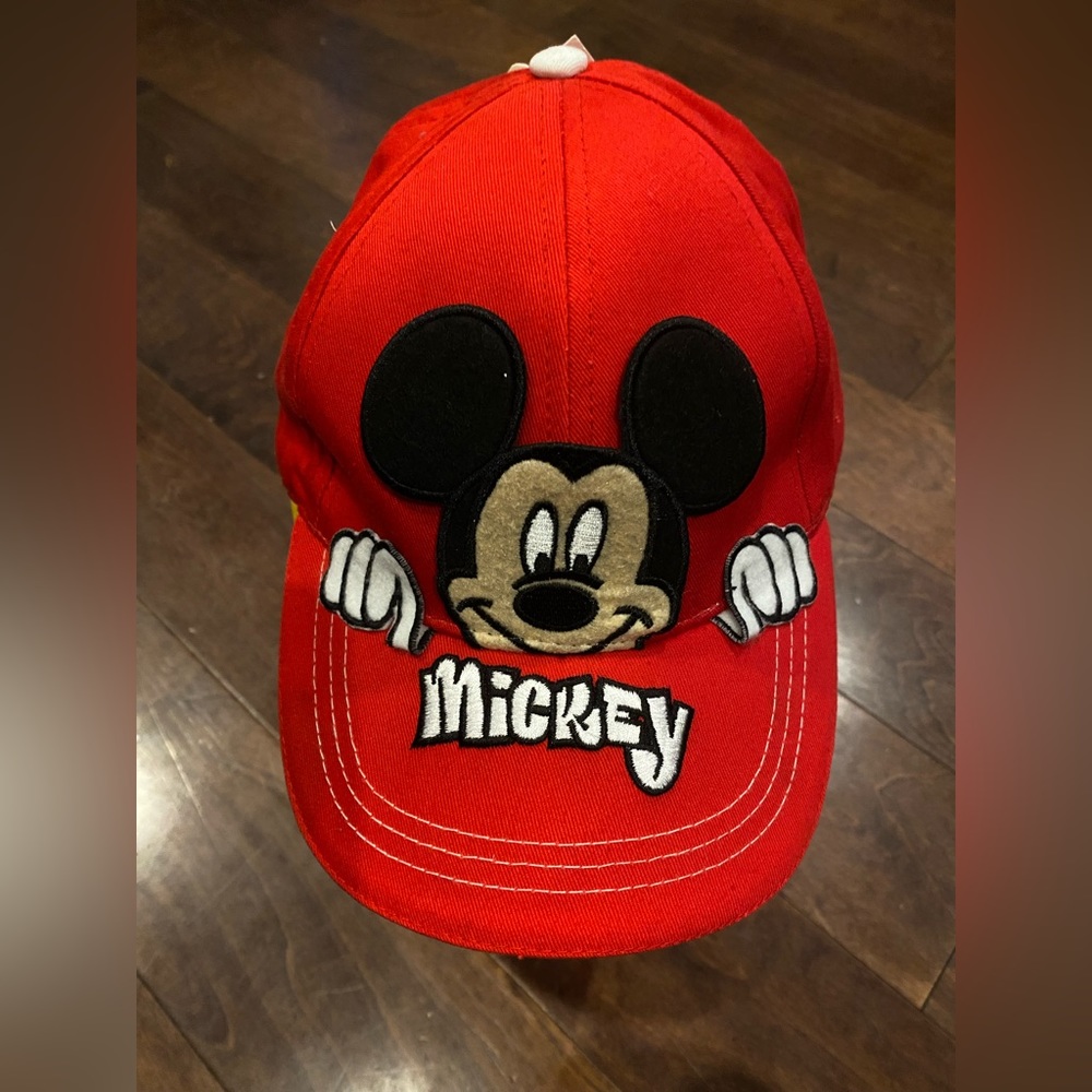 Mickey Mouse Baseball Cap Boys Red 3D Hat Disney Adjustable Childs Souvenir Cap